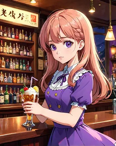 barmaid,izakaya,bartender,have a drink,darjeeling tea,coffee background,mikuru asahina,drinking coffee,liqueur,irish coffee,pub,beer,shosenkyo drunk,bar,waitress,barista,sip,i love beer,a drink,holding cup,Anime,Anime,Traditional