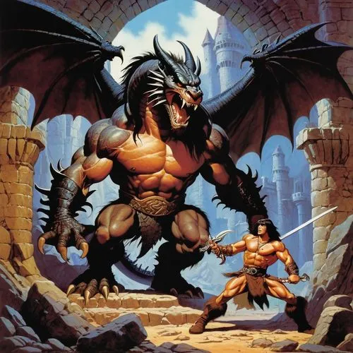 frazetta,dragonlance,balrog,surtur,manowar,haggar,Illustration,Children,Children 01