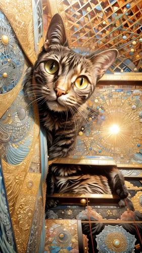 cat portrait,cat frame,vintage cat,cat image,antiquariat,tabby cat,egyptian mau,tapestry,king tut,cat,tutankhamun,cat sparrow,on the ceiling,cat tree of life,capricorn kitz,fortune teller,antique background,cat on a blue background,cat-ketch,flying carpet