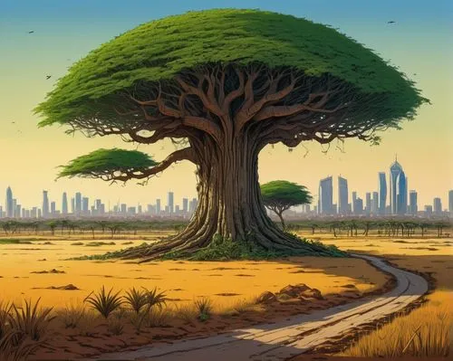 adansonia,tree of life,dragon tree,flourishing tree,a tree,bigtree,serengeti,the japanese tree,cartoon video game background,africa,baobab oil,tree,lone tree,tropical tree,botswana,namibia nad,tree grove,the trees,cartoon forest,argan tree,Conceptual Art,Daily,Daily 02