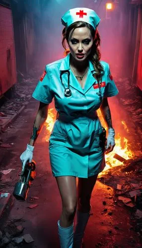 female nurse,nurse,lady medic,female doctor,haemorrhage,paramedic,Conceptual Art,Graffiti Art,Graffiti Art 01