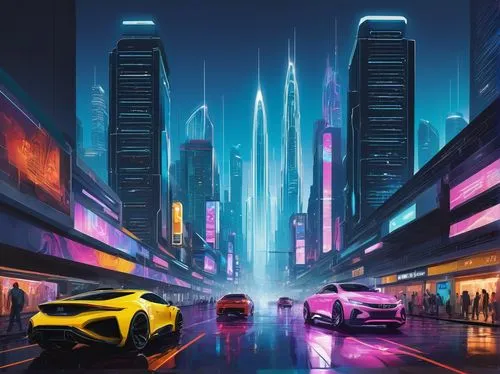 cybercity,futuristic landscape,neon arrows,cityscape,world digital painting,futuristic,3d car wallpaper,cyberpunk,fantasy city,colorful city,metropolis,cybertown,car wallpapers,capcities,brum,futuristic car,guangzhou,shanghai,cities,cyberport,Conceptual Art,Oil color,Oil Color 07