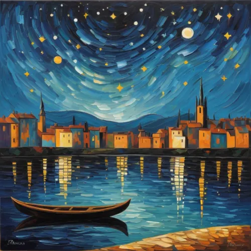 dubbeldam,night scene,riddarholmen,nacht,murano,starry night