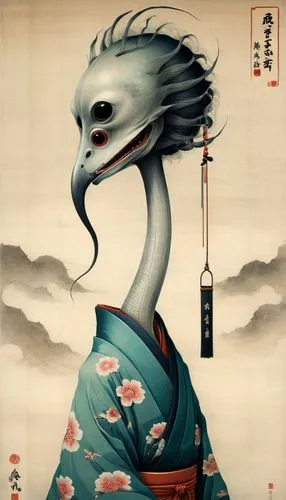 japanese art,oriental painting,chinese art,cool woodblock images,jeongol,crane-like bird,geisha,taiwanese opera,goki,sōmen,honzen-ryōri,asian bird,dobok,konghou,japanese character,shakuhachi,samurai,gyūdon,erhu,hwachae,Illustration,Realistic Fantasy,Realistic Fantasy 17