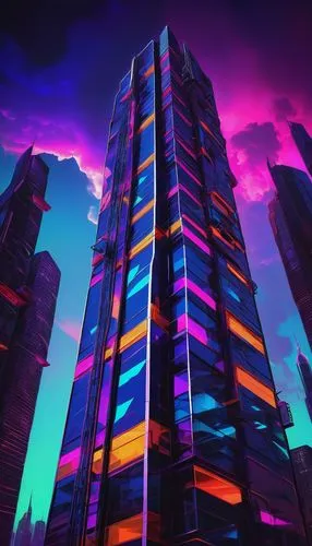 cybercity,skyscraper,skyscraping,highrises,skyscrapers,the skyscraper,futuristic landscape,skycraper,high rises,barad,cybertown,colorful city,urban towers,ctbuh,electric tower,supertall,arcology,futuristic architecture,mainframes,fantasy city,Illustration,Realistic Fantasy,Realistic Fantasy 30