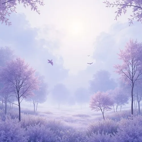 purple landscape,landscape background,nature background,meadow in pastel,fantasy landscape,lavender field,sakura background,spring background,lavender fields,cartoon video game background,japanese sakura background,springtime background,fantasy picture,easter background,lilac tree,blue birds and blossom,background view nature,butterfly background,purple wallpaper,foresees