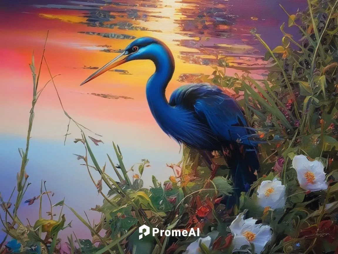 

,bird painting,great heron,coastal bird,great blue heron,nature bird,beautiful bird,heron,colorful birds,aquatic bird,egret,pacific heron,oil painting,blue bird,splendid colors,oil painting on canva