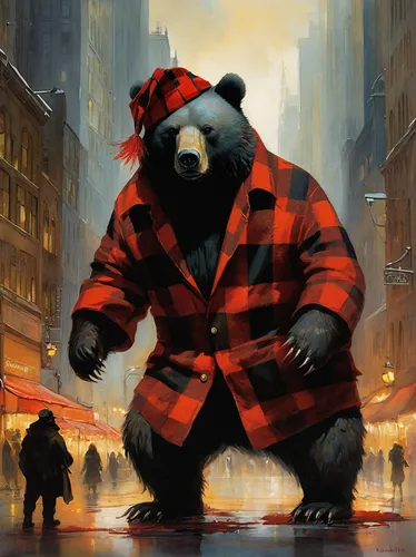 buffalo plaid bear,nordic bear,buffalo plaid red moose,buffalo plaid,great bear,bear guardian,bear market,scandia bear,bear,buffalo plaid paper,slothbear,left hand bear,badger,lumberjack,parka,the fur red,kong,pandabear,king kong,bears,Illustration,Realistic Fantasy,Realistic Fantasy 16