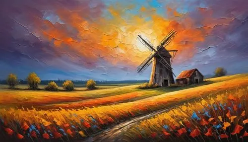 windmill,dutch windmill,the windmills,windmills,wind mill,dutch landscape,holland,old windmill,molen,dubbeldam,historic windmill,wind mills,art painting,netherland,moulin,landscape background,rural landscape,oil painting on canvas,meadow landscape,the netherlands,Conceptual Art,Oil color,Oil Color 22