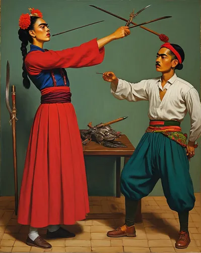 khokhloma painting,pandero jarocho,sambo (martial art),dervishes,eskrima,erhu,traditional sport,sword fighting,dobok,pacu jawi,bow and arrows,traditional korean musical instruments,archery,folk-dance,traditional bow,3d archery,traditional chinese musical instruments,baguazhang,épée,tanoura dance,Art,Artistic Painting,Artistic Painting 31