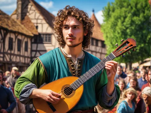 bard,art bard,itinerant musician,medieval market,puy du fou,bouzouki,classical guitar,melchior,folk music,buskin,dulcimer herb,leonardo devinci,celtic festival,sock and buskin,villagers,medieval street,the pied piper of hamelin,medieval,pied piper,folk festival,Conceptual Art,Sci-Fi,Sci-Fi 05