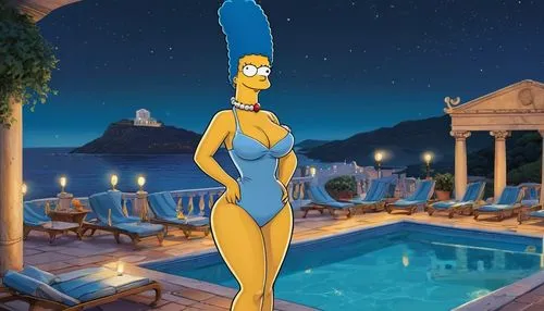 homer,homer simpsons,flanders,hoedeopbap,poolside,simpolo,lacerta,lido di ostia,kos,portofino,maspalomas,miss universe,one-piece swimsuit,schwimmvogel,female swimmer,monokini,summer evening,cleopatra,aphrodite,mercury transit,Art,Classical Oil Painting,Classical Oil Painting 02