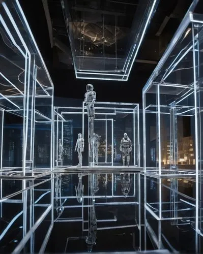 extant,cyberdyne,cybermen,deakins,futuristic art museum,westworld,europacorp,replicators,a museum exhibit,hypercube,argost,cylons,schmidhuber,the sculptures,lucite,vespertine,endoskeleton,scenography,mirror house,skeletal structure,Unique,3D,Garage Kits