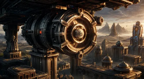 metropolis,destroyed city,ancient city,steampunk,black city,clockmaker,dreadnought,panopticon,fantasy city,biomechanical,tower of babel,steampunk gears,city cities,astronomical clock,full hd wallpaper