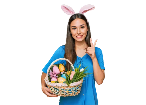 Easter eggs, colorful, decorated, shiny surface, intricate patterns, bunny ears, whiskers, cute facial expression, holding basket, surrounded by flowers, soft focus, warm lighting, 3/4 composition, pa