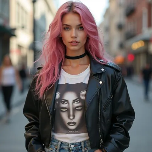 halsey,girl in t-shirt,pink hair,tshirt,zhawn,behenna,Photography,General,Realistic