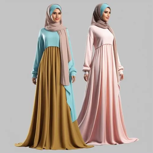 3d drawing of long maxi for wool Muslim hejab for Muslim women with wool design.winter design digital drawing with two colours with Milton with winter  loose design loose selves with velvet style loos