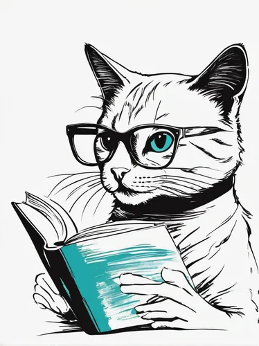 reading glasses,reading owl,drawing cat,publish a book online,cat cartoon,book glasses,cat on a blue background,cat vector,author,cat drawings,writing-book,reader,to study,cat line art,book illustration,reading magnifying glass,librarian,cat image,publish e-book online,scholar,Art,Artistic Painting,Artistic Painting 42