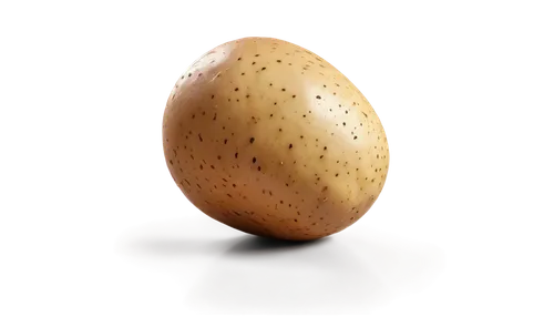 Round potato, smooth skin, brown color, subtle shine, solo, still life, 3/4 composition, softbox lighting, warm color tone, detailed texture, realistic, PNG transparent background.,rock pear,russet bu