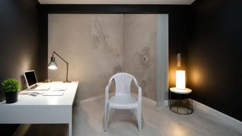 Change the chair and wall color, and add a desk with modern lights with a computer on it,modern minimalist bathroom,luxury bathroom,corian,3d rendering,bath room,marble texture,maletti,interior modern