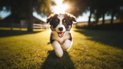 a little dog running in the grass outside,australian shepherd,border collie,dog photography,running dog,dog running,welsh cardigan corgi