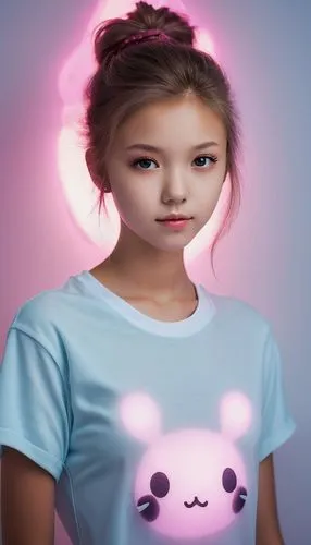 girl with speech bubble,girl in t-shirt,pink vector,kawaii panda emoji,visual effect lighting,portrait background,world digital painting,mystical portrait of a girl,kawaii pig,kawaii panda,girl with cereal bowl,digital painting,digital art,digital compositing,pink background,miso,girl portrait,custom portrait,tiktok icon,children's background,Conceptual Art,Fantasy,Fantasy 29