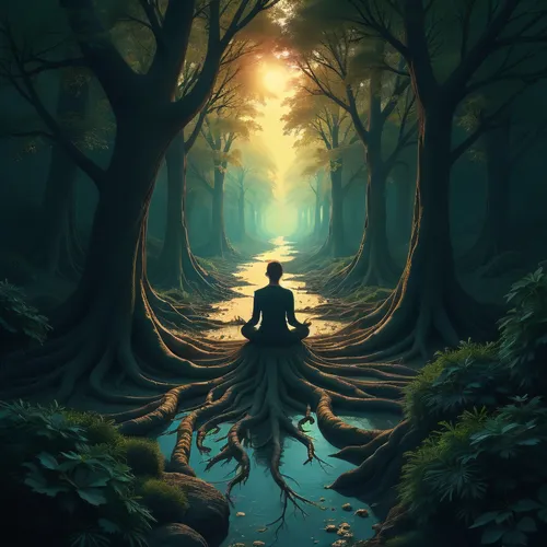 the woman is doing yoga in the middle of the forest,forest path,forest background,forest of dreams,ballerina in the woods,the mystical path,forest walk