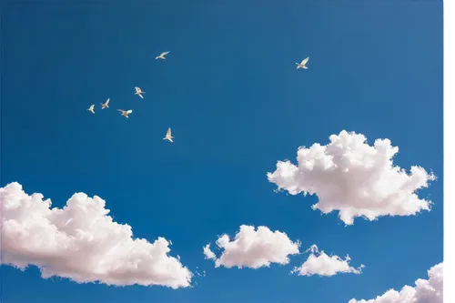 sky,bird in the sky,birds flying,flying birds,blue sky clouds,birds in flight,sky clouds,blue sky and white clouds,blue sky and clouds,cumulus clouds,white clouds,sky butterfly,clouds - sky,flock of birds,summer sky,skyscape,bluesky,paper clouds,cumulus,cloud shape frame,Art,Classical Oil Painting,Classical Oil Painting 44