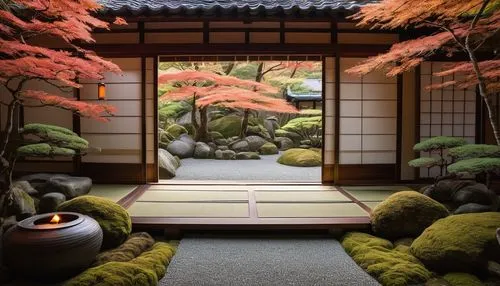 japanese-style room,japanese zen garden,ryokan,zen garden,dojo,japan garden,japanese garden,ryokans,tea ceremony,japanese garden ornament,kyoto,japanese shrine,zen,tatami,japanese restaurant,koi pond,teahouse,kaiseki,japanese art,ikebana,Illustration,Paper based,Paper Based 04