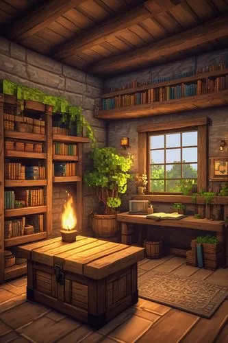 inglenook,rustic aesthetic,apothecary,bookcases,bookshelves,rustic,study room,wooden windows,schoolroom,nook,wooden beams,log home,wooden sauna,herbology,wooden planks,bookcase,wooden shelf,wood background,wooden house,small cabin,Illustration,Retro,Retro 10