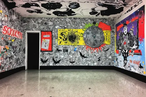 mural,hallway,athens art school,murals,hollywood metro station,newspaper rock drawings,the wolf pit,graffiti splatter,performing arts,visual arts,underground garage,hall,newspaper rock art,art academy,panoramical,art gallery,hallway space,sound space,performance hall,basement,Conceptual Art,Graffiti Art,Graffiti Art 01