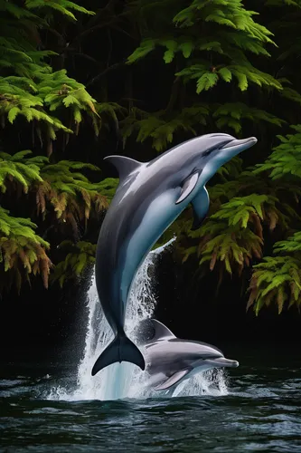 Pacific White Sided Dolphins in Khutzeymateen Provincial Park, British Columbia,oceanic dolphins,bottlenose dolphins,two dolphins,dolphins in water,dolphins,dolphin background,bottlenose dolphin,white