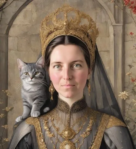 lehzen,noblewoman,portrait of christi,frigga,kittani,cat european