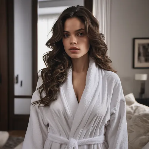 bathrobe,in a towel,robe,aditi rao hydari,paloma perdiz,pajamas,kimono,candela,towel,white coat,curly brunette,sofia,nightgown,white silk,deepika padukone,white shirt,white clothing,romanian,girl in bed,nightwear,Photography,Fashion Photography,Fashion Photography 02