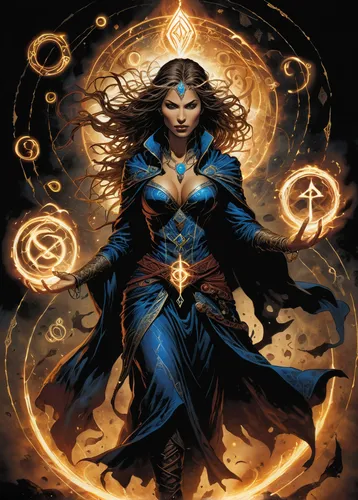 sorceress,blue enchantress,goddess of justice,the enchantress,priestess,symetra,mage,zodiac sign libra,jaya,star mother,magic grimoire,wonderwoman,dodge warlock,fantasy woman,magus,heroic fantasy,summoner,triquetra,shamanic,scarlet witch,Illustration,American Style,American Style 02