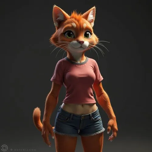 anthro,mae,foxxy,calico cat,vixen,orange tabby