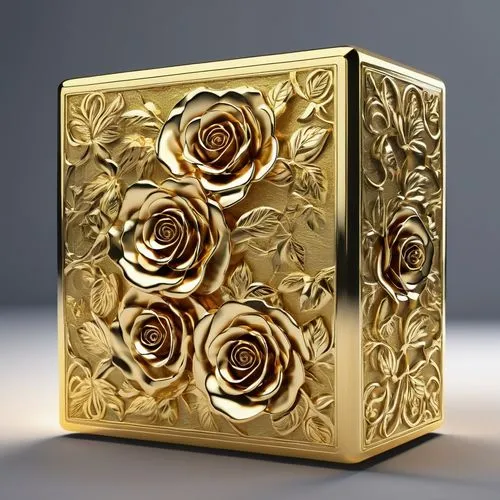 gold flower,heart shape rose box,card box,gold filigree,flower gold,3d model,gold yellow rose,abstract gold embossed,golden flowers,gold foil corner,music box,golden crown,gold plated,crown render,gold lacquer,cube surface,gold foil corners,beautiful speaker,frame rose,lyre box,Photography,General,Realistic