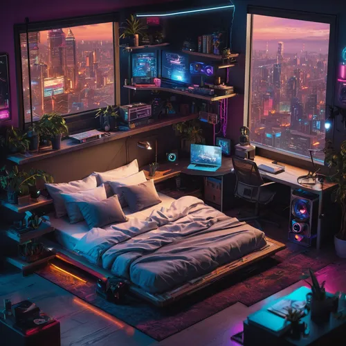 sleeping room,great room,modern room,room,cyberpunk,bedroom,one room,livingroom,aesthetic,sky apartment,an apartment,apartment,rooms,the room,game room,dream,playing room,shared apartment,dreamy,abandoned room,Photography,General,Natural