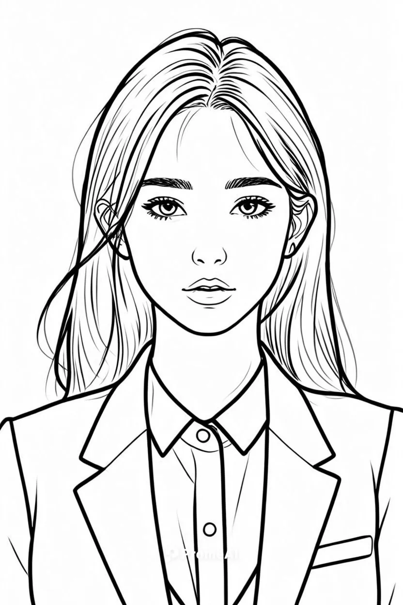 女生，线稿，线条艺术，简洁的线条，简约主义，粗线条,a woman's avatar in a line drawing technique,office line art,businesswoman,lineart,coloring page,line art,business woman,mono-line line art,eyes line art,angel line art,uncol