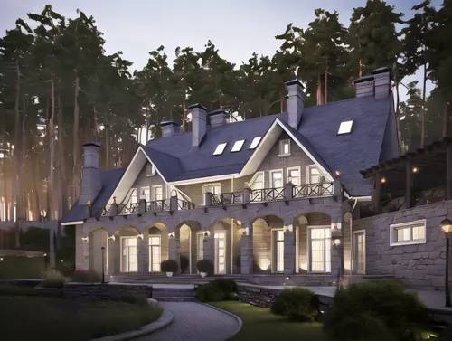 house in the forest,luxury home,new england style house,forest house,3d rendering,streamwood,country estate,house in the mountains,luxury property,large home,bendemeer estates,kleinburg,mansion,beauti