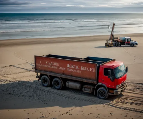 concrete mixer truck,ready-mix concrete,freight transport,container transport,long cargo truck,beach defence,road train,concrete mixer,counterbalanced truck,heavy transport,stevedore,large trucks,dredging,unimog,fraser island,drawbar,tracks in the sand,no overtaking by lorries,truck driver,loading cranes