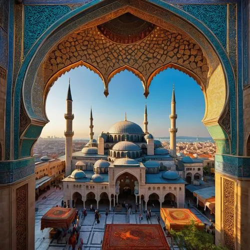 blue mosque,islamic architectural,grand mosque,sultan ahmed mosque,mosques,king abdullah i mosque,masjid nabawi,medinah,big mosque,muezzin,alabaster mosque,minarets,maghreb,roof domes,al nahyan grand mosque,hassan 2 mosque,morrocan,the hassan ii mosque,zayed mosque,city mosque,Illustration,Japanese style,Japanese Style 20