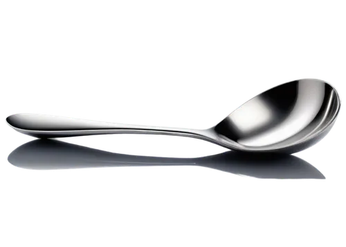 Spoon, stainless steel, shiny surface, curved handle, rounded bowl, reflection on metal, subtle shadows, soft focus, shallow depth of field, warm lighting, close-up shot, 1/2 composition, metallic tex