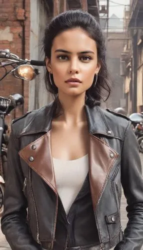 leather jacket,alita,shraddha,negin,hande,neerja