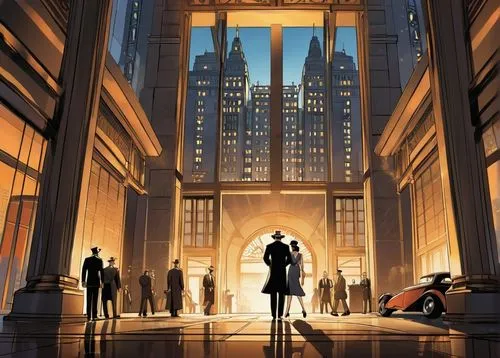 schuiten,schuitema,coruscant,metropolis,skyscrapers,sci fiction illustration,oscorp,cityscape,cybercity,lexcorp,alchemax,art deco background,gotham,capcities,art deco,mcquarrie,cybertown,megacorporations,business district,motorcity,Illustration,American Style,American Style 13