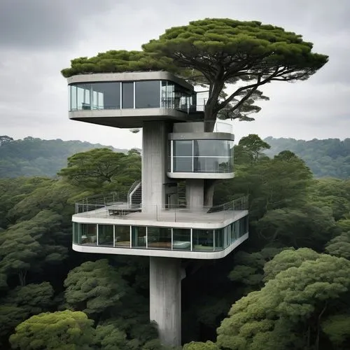 tree house design, House on the Tree, A modern house suspended between big trees, with direct elevators and french window

,tree house,tree house hotel,treehouse,treetops,observation tower,tree top,tr