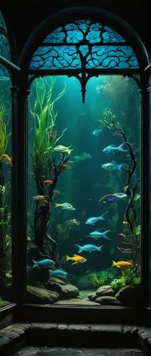 aquarium decor,aquarium,aquariums,fish tank,aquarium lighting,acquarium,underwater playground,marine tank,underwater oasis,freshwater aquarium,aquarium inhabitants,underwater landscape,underwater background,underwater world,reef tank,aquarium fish,fishes,sunken church,under the sea,ocean underwater,Conceptual Art,Sci-Fi,Sci-Fi 14