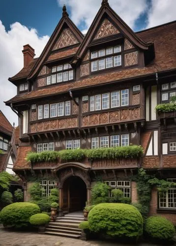 cecilienhof,elizabethan manor house,agecroft,timbered,timber framed building,half-timbered house,dumanoir,maulbronn monastery,wernigerode,gregynog,alsace,wightwick,maulbronn,gramado,collonges,colmar,half timbered,heathman,chartwell,gstaad,Illustration,Japanese style,Japanese Style 12