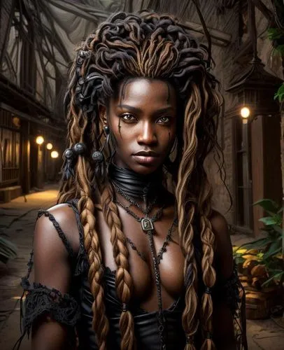 maliana,vodun,african woman,voodoo woman,braid african,niobe,danai,fantasy portrait,rasputina,african american woman,michonne,african art,ikpe,black queen,toccara,dreadlocks,black woman,planescape,gurira,fantasy art