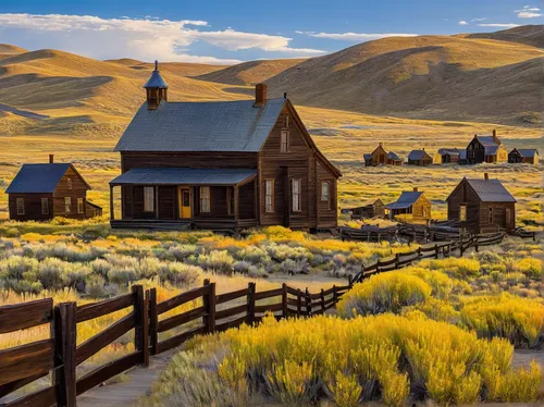 john day,wyoming,home landscape,bannack,salt meadow landscape,bodie,rural landscape,american frontier,montana,prairie,farmstead,colorado sand dunes,farm landscape,bannack camping tipi,idaho,pasture fence,high desert,grasslands,yellow grass,bannack assay office,Art,Classical Oil Painting,Classical Oil Painting 20